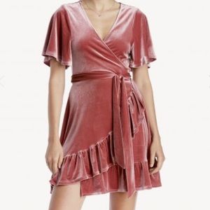 1. State velvet soft Wrap Dress